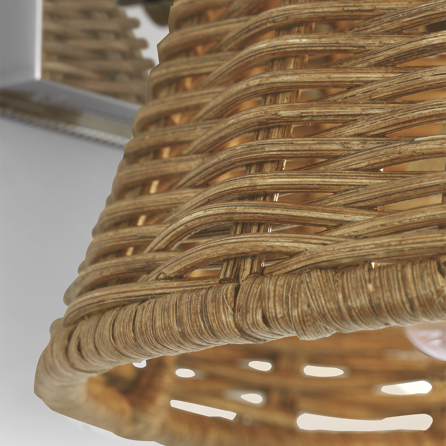 Wimberley Bedside Wall Light | Polished Nickel | Natural Wicker Shade