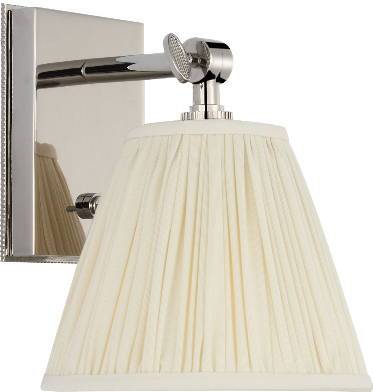Wimberley Bedside Wall Light | Polished Nickel | Silk Pleated Shade