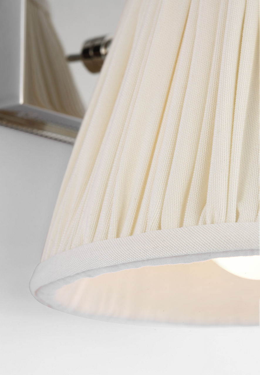 Wimberley Bedside Wall Light | Polished Nickel | Silk Pleated Shade
