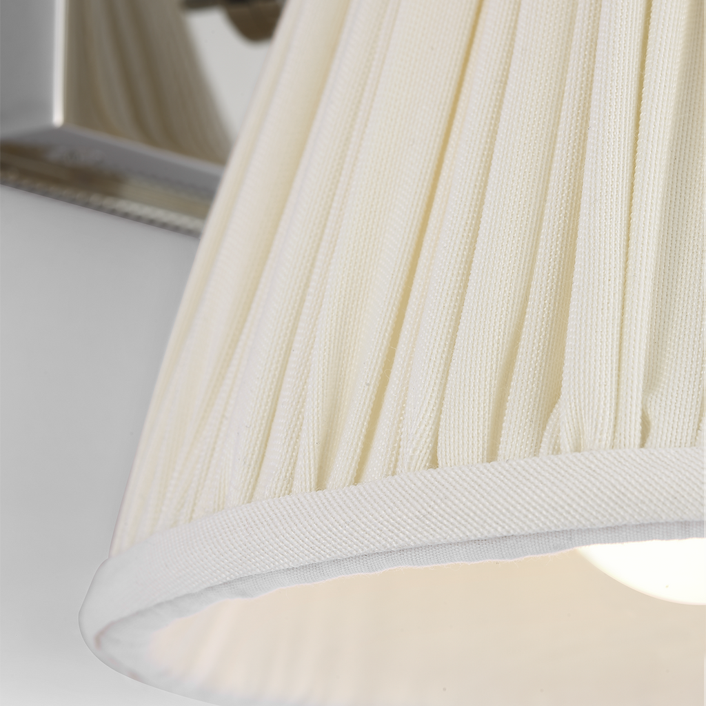 Wimberley Bedside Wall Light | Polished Nickel | Silk Pleated Shade