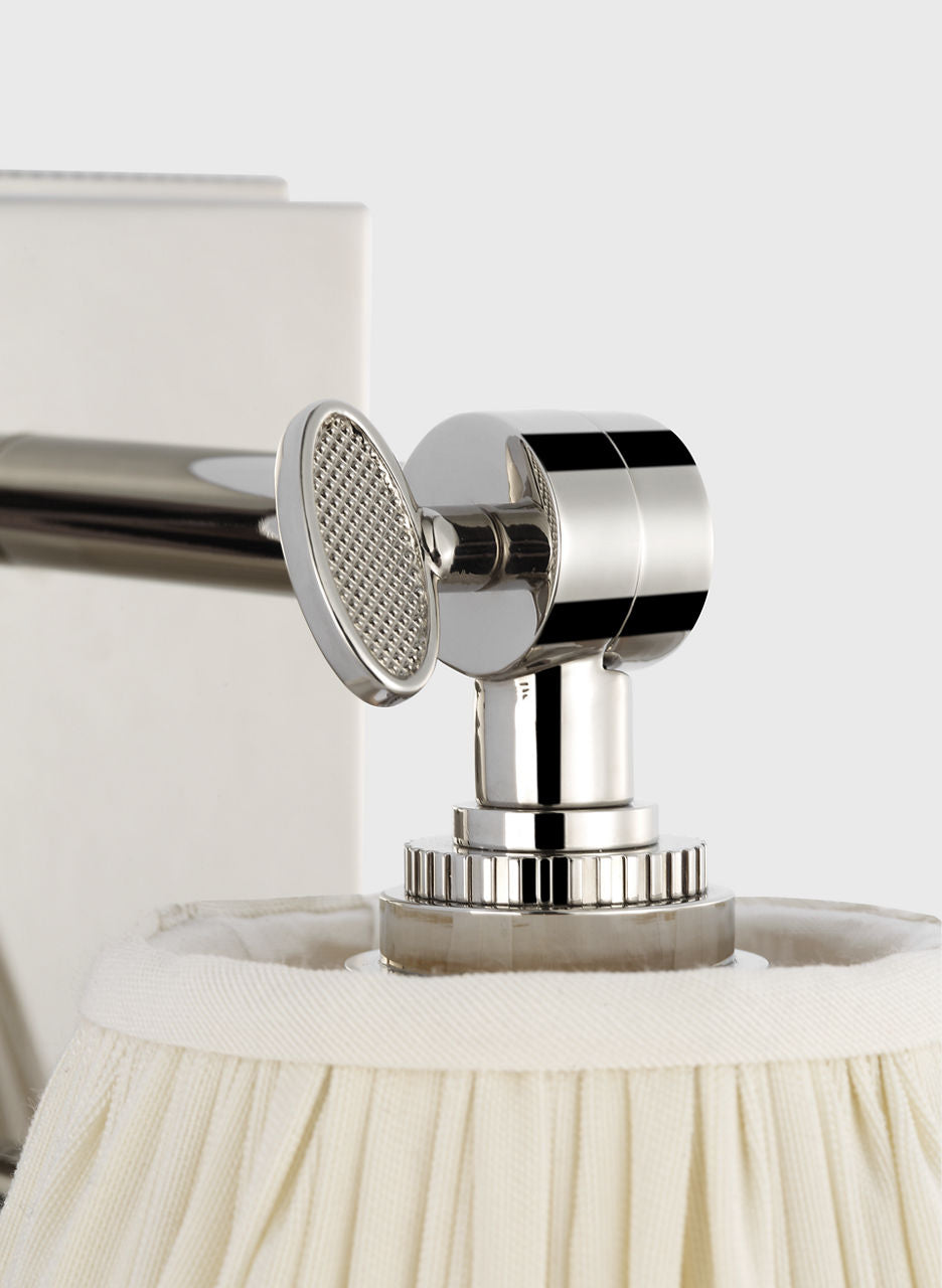 Wimberley Bedside Wall Light | Polished Nickel | Silk Pleated Shade