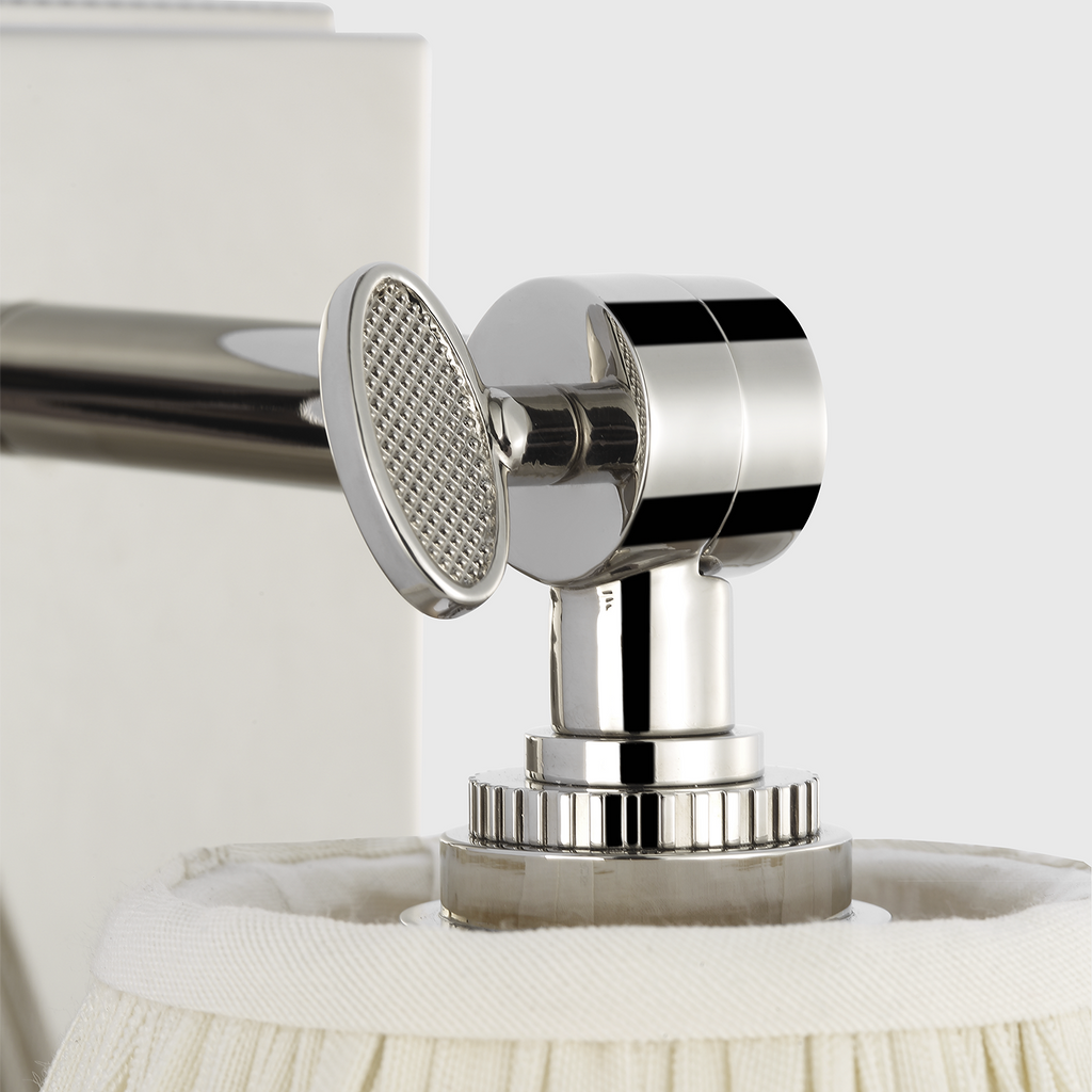 Wimberley Bedside Wall Light | Polished Nickel | Silk Pleated Shade
