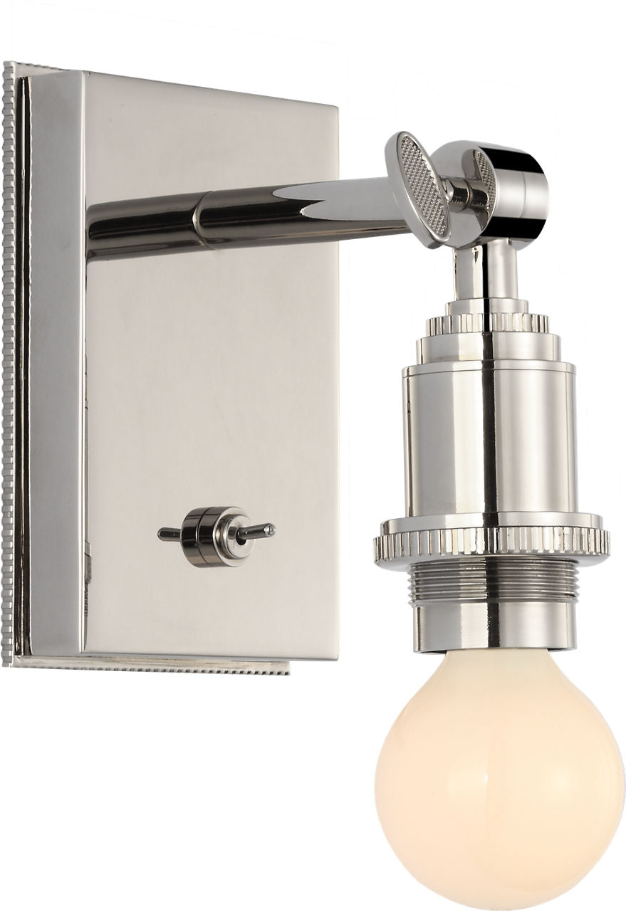 Wimberley Bedside Wall Light | Polished Nickel | Silk Pleated Shade