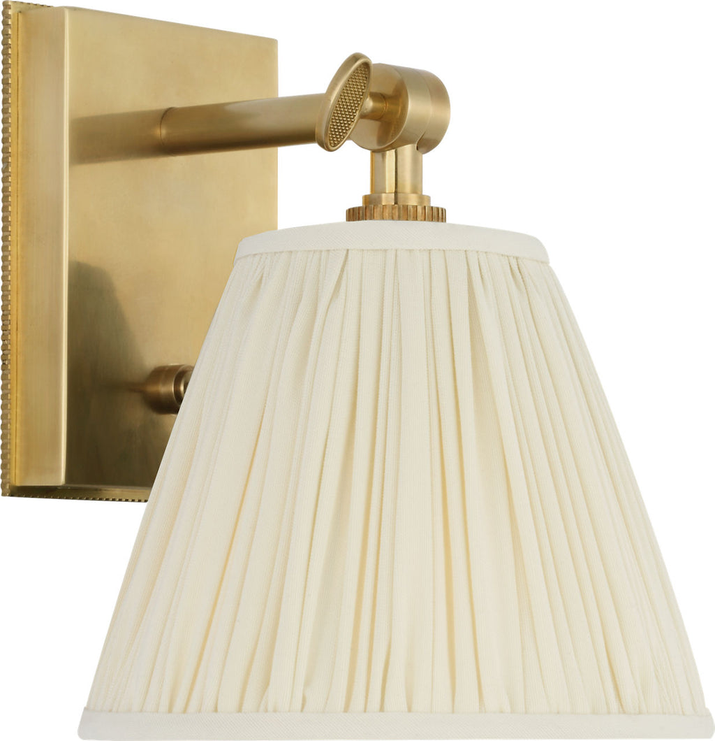 Wimberley Bedside Wall Light | Soft Brass | Silk Pleated Shade