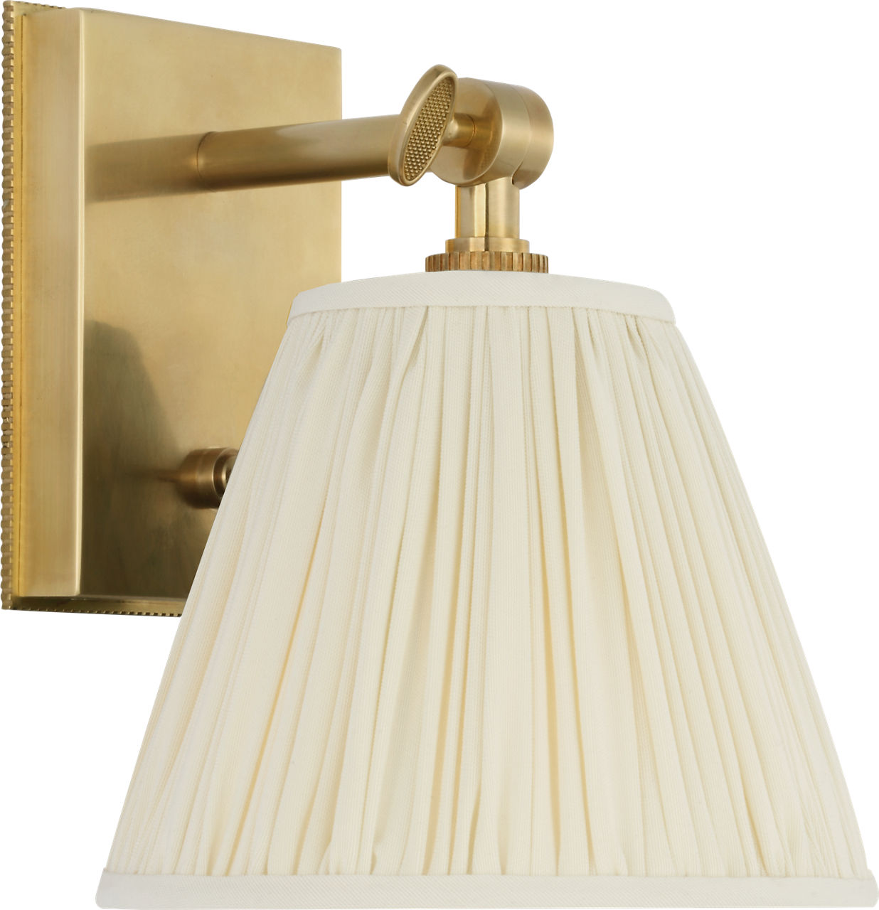 Wimberley Bedside Wall Light | Soft Brass | Silk Pleated Shade
