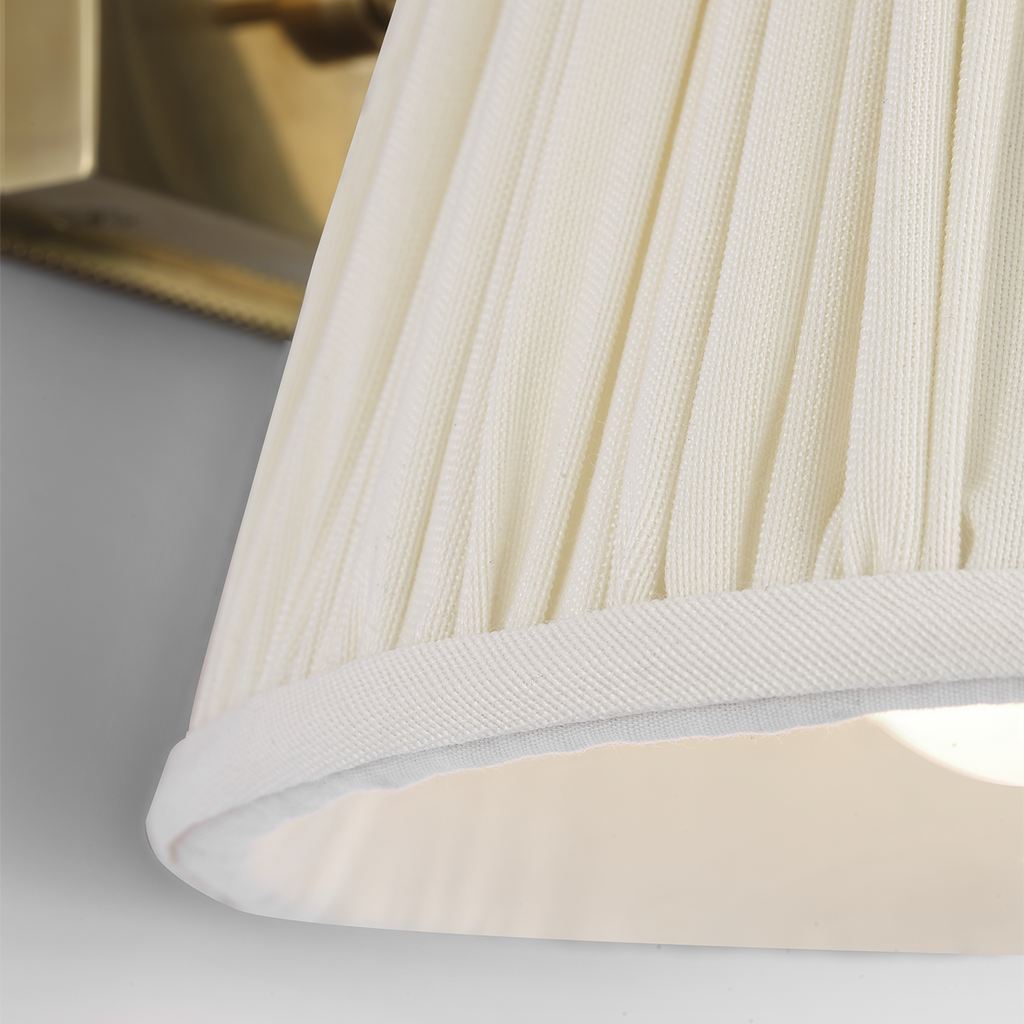 Wimberley Bedside Wall Light | Soft Brass | Silk Pleated Shade