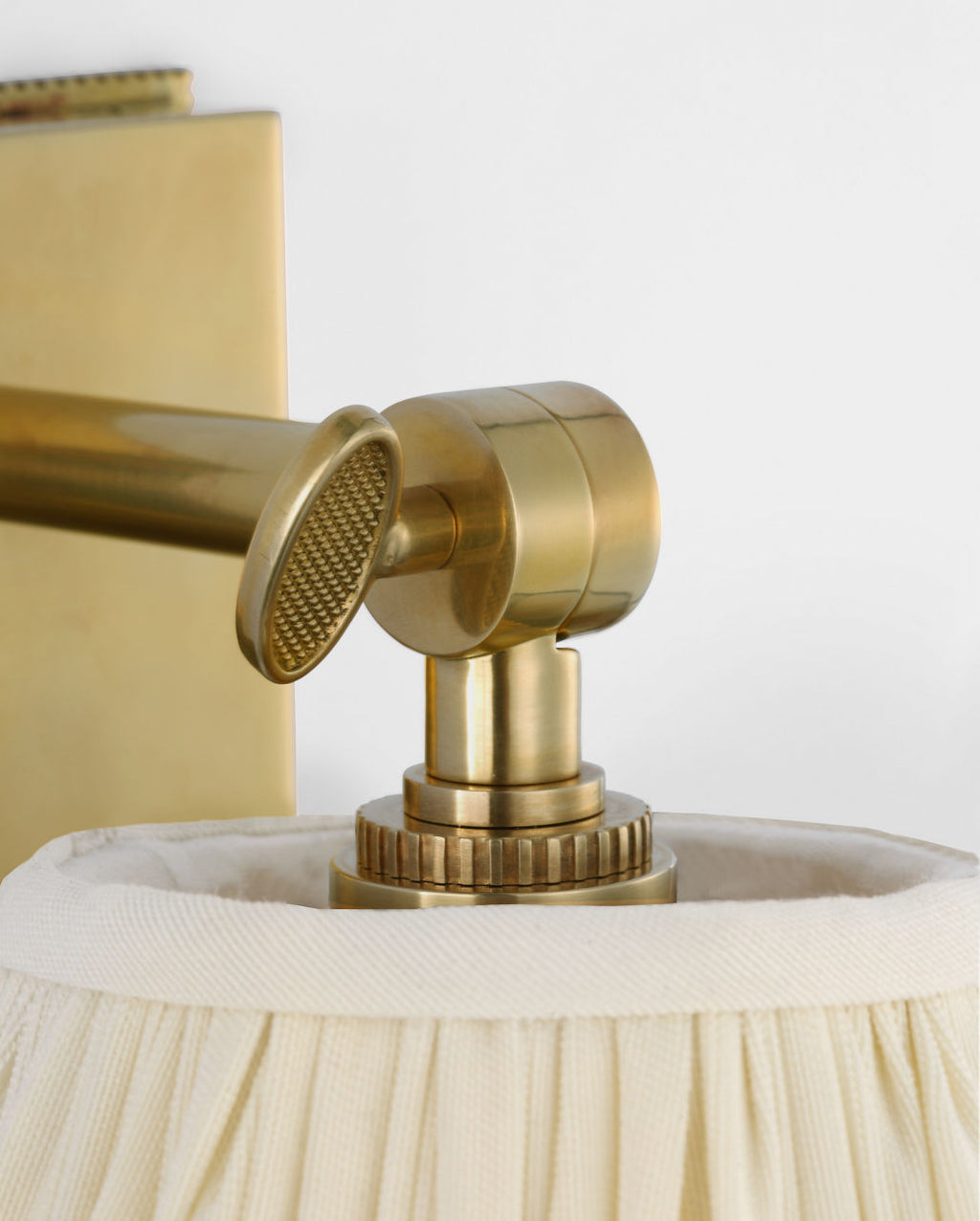 Wimberley Bedside Wall Light | Soft Brass | Silk Pleated Shade