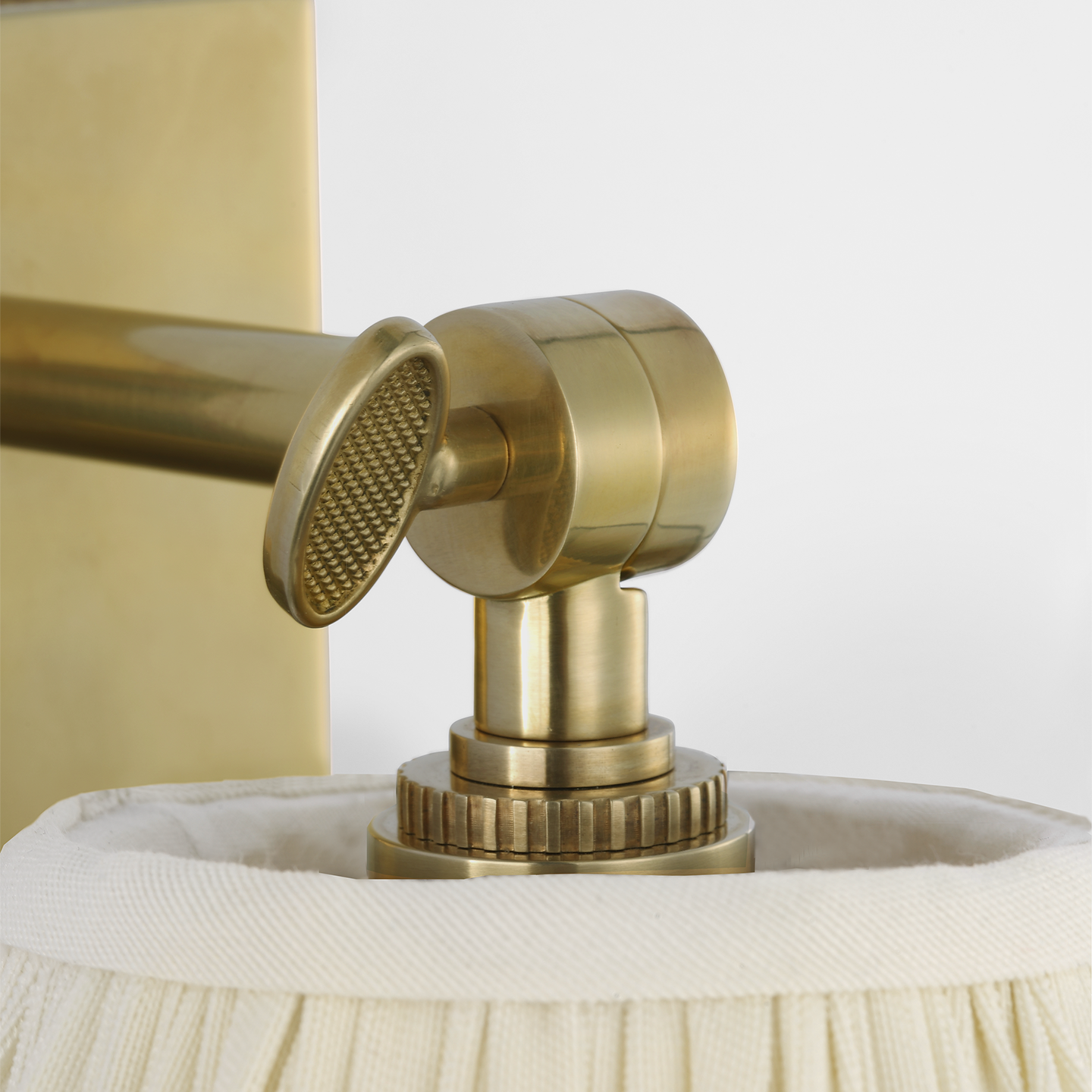 Wimberley Bedside Wall Light | Soft Brass | Silk Pleated Shade