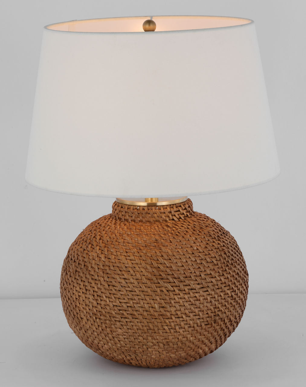 Avedon Small Table Lamp | Natural Rattan | Linen Shade