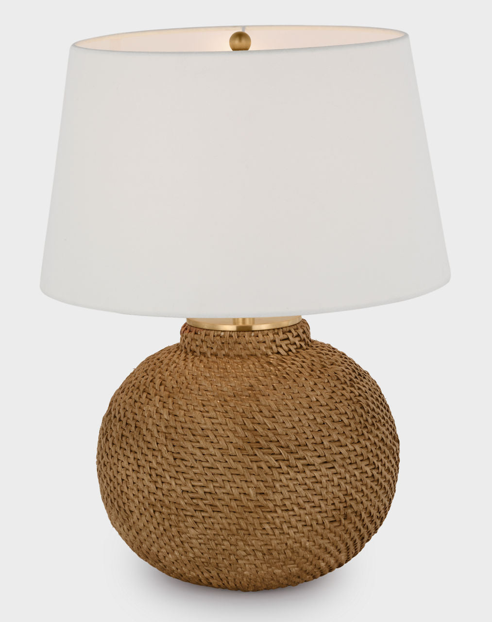 Avedon Small Table Lamp | Natural Rattan | Linen Shade