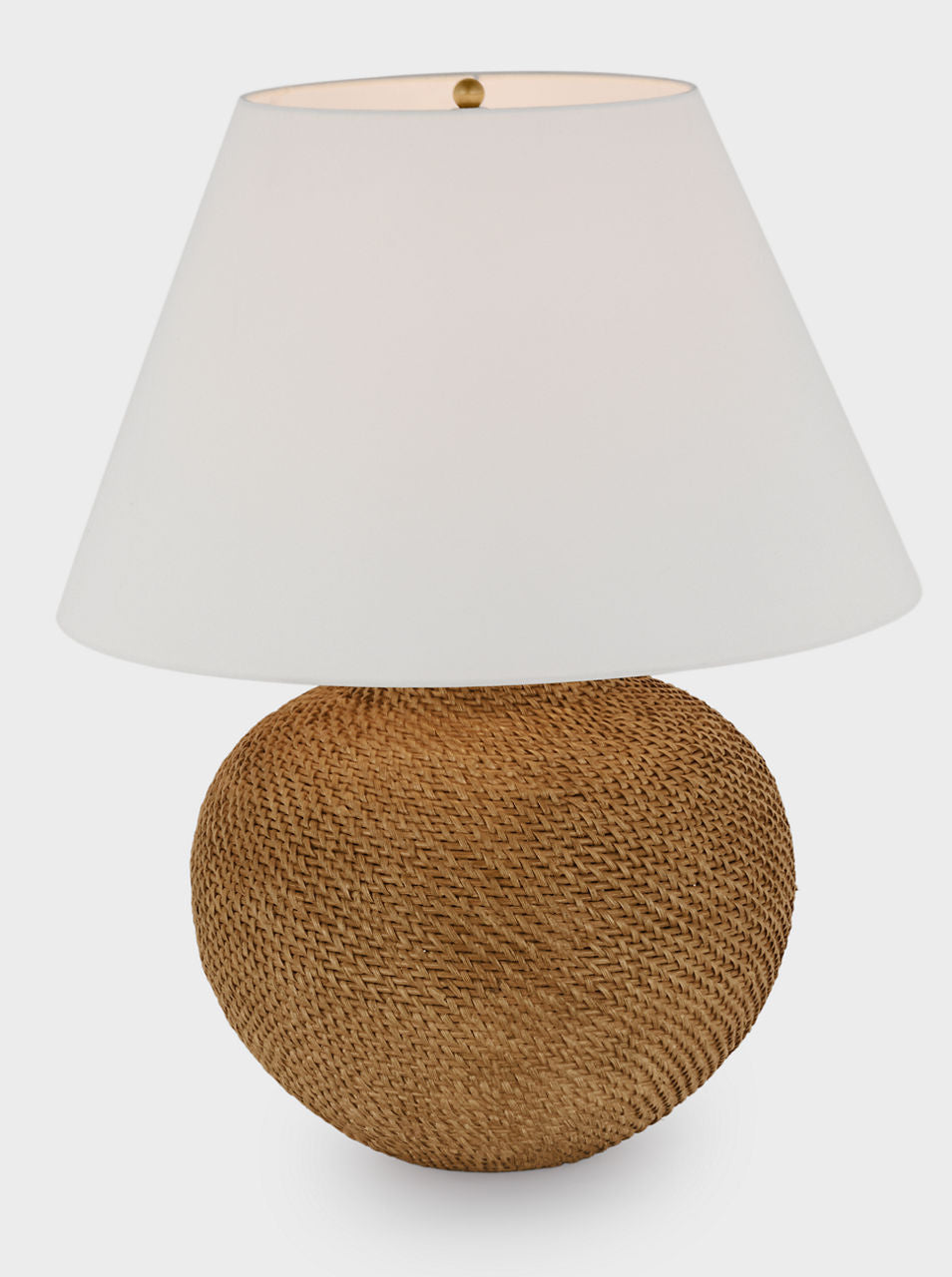 Avedon Medium Table Lamp | Natural Rattan | Linen Shade