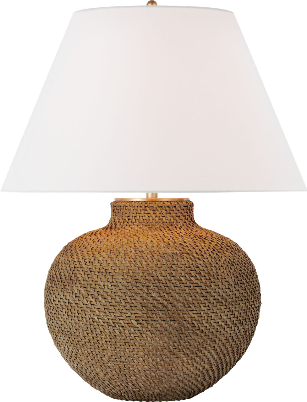 Avedon Medium Table Lamp | Natural Rattan | Linen Shade