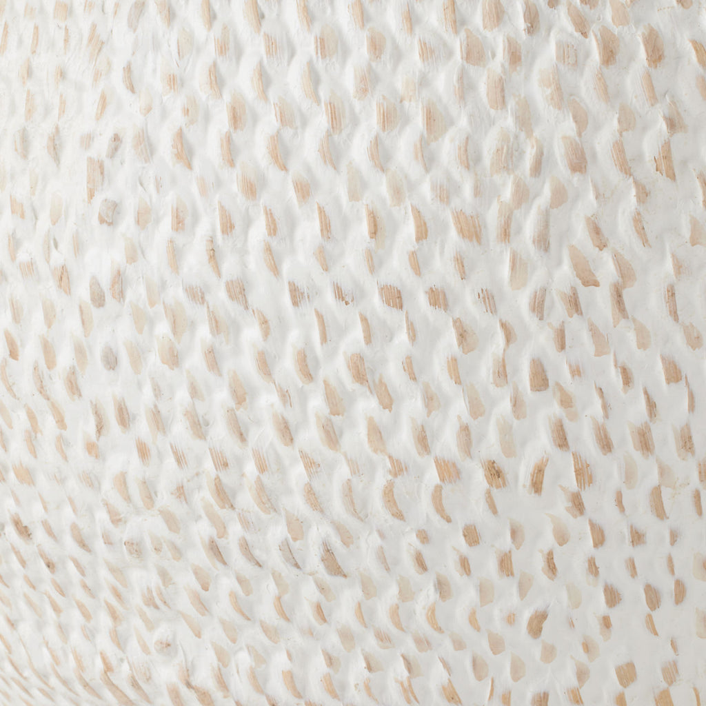Avedon Medium Table Lamp | Plaster White Rattan | Linen Shade