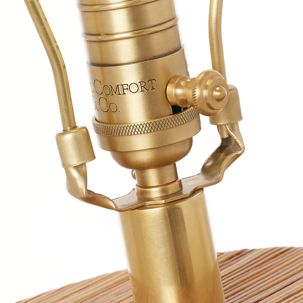 Lignum Medium Table Lamp | Dark Oak and Dark Rattan | Linen Shade