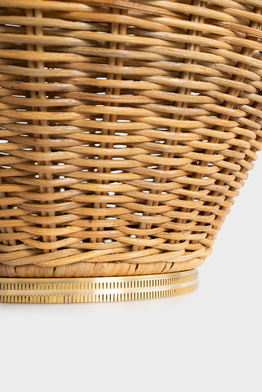 Evie Large Table Lamp | Natural Wicker | Linen Shade