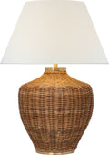 Evie Large Table Lamp | Natural Wicker | Linen Shade