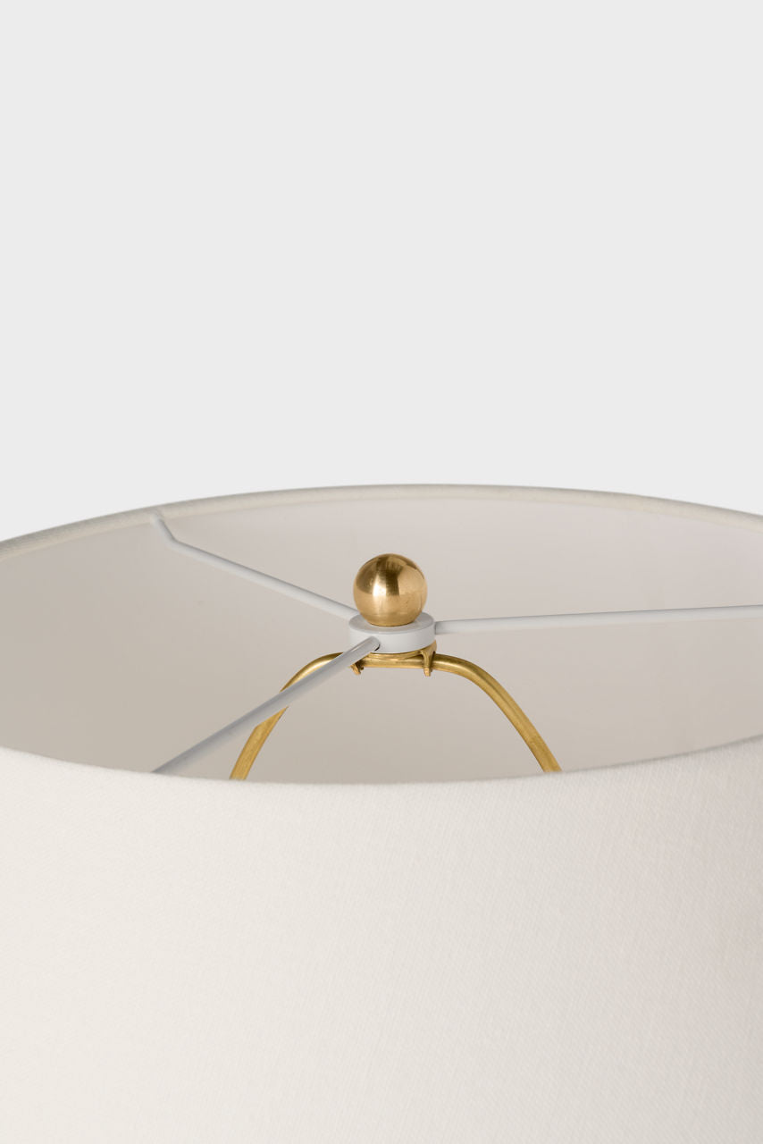 Evie Large Table Lamp | White Wicker | Linen Shade