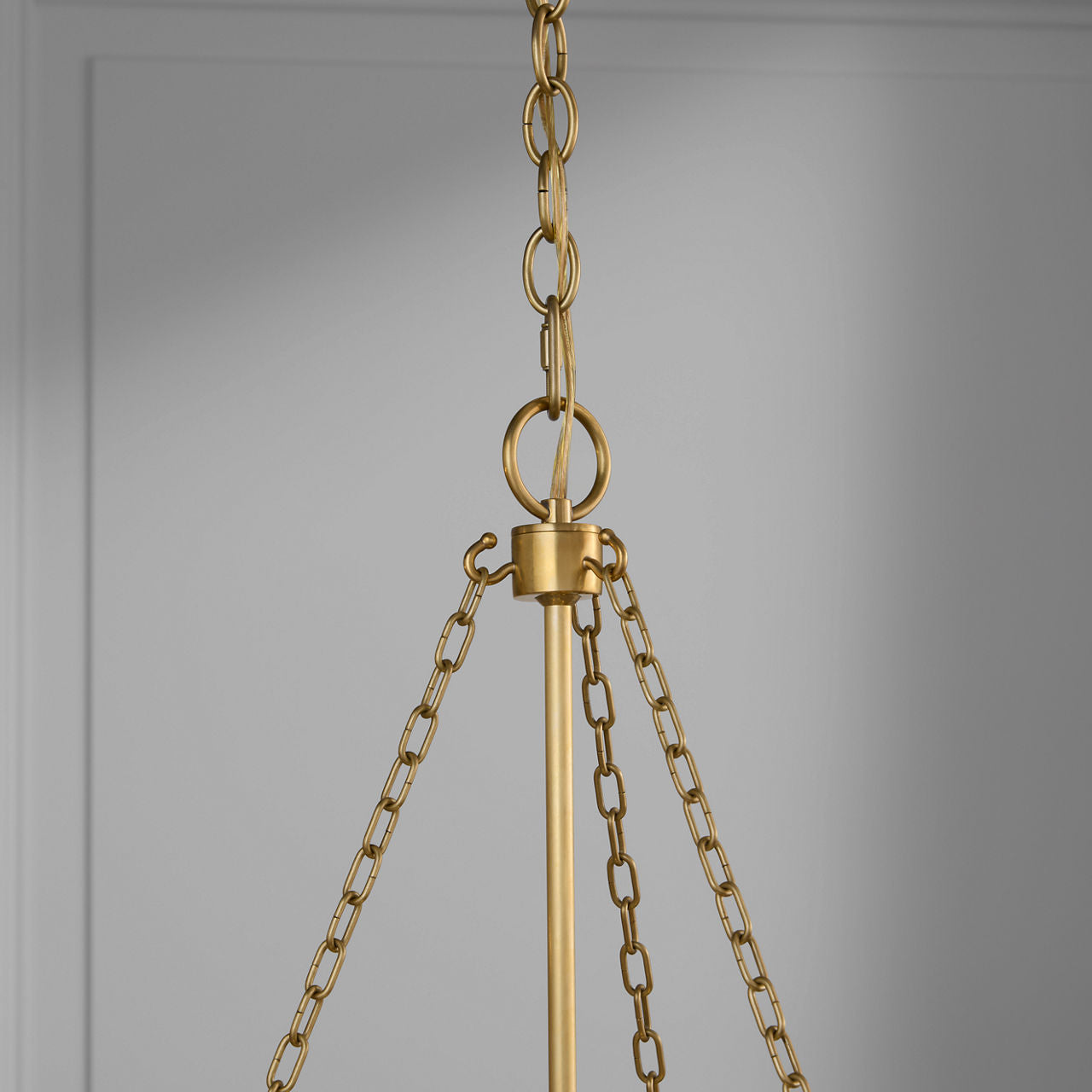 Corinne Extra Large Woven Hanging Shade | Soft Brass | Natural Wicker Shade