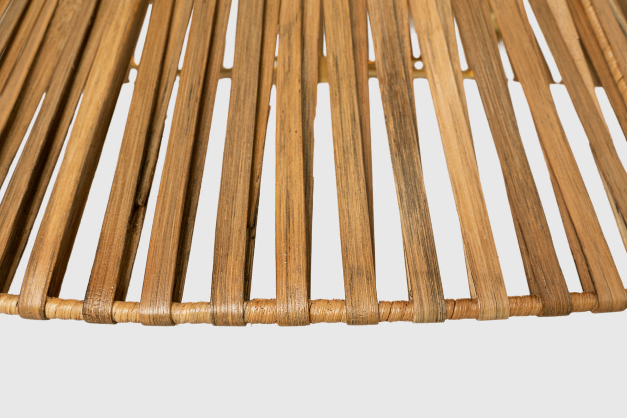 Corinne 44" Wrapped Hanging Shade | Soft Brass | Natural Wicker Shade