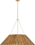 Corinne 44" Wrapped Hanging Shade | Soft Brass | Natural Wicker Shade
