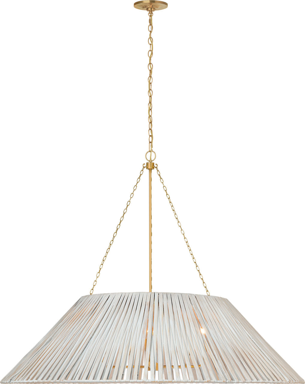 Corinne 44" Wrapped Hanging Shade | Soft Brass | White Wicker Shade