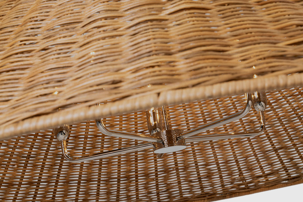 Corinne 44" Woven Hanging Shade | Polished Nickel | Natural Wicker Shade