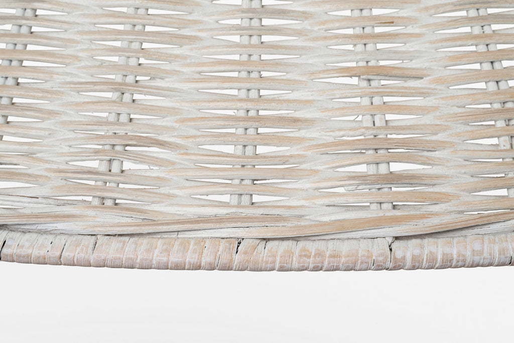 Corinne 44" Woven Hanging Shade | Soft Brass | White Wicker Shade