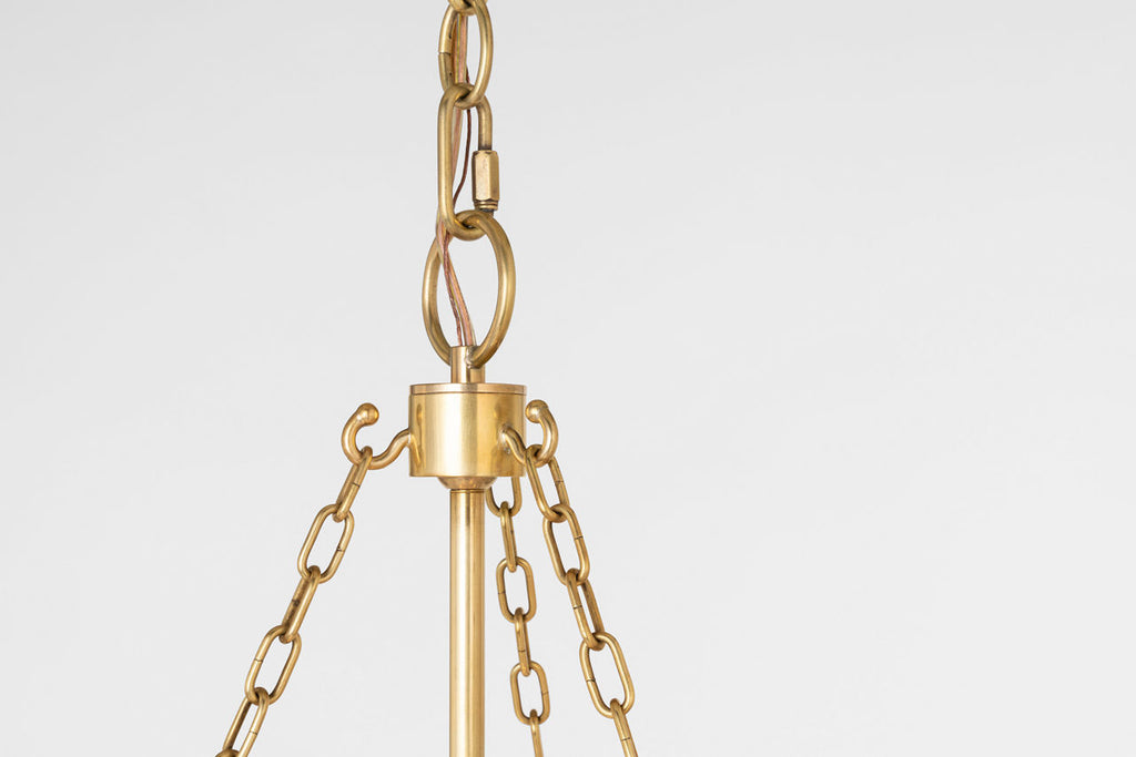 Corinne 44" Woven Hanging Shade | Soft Brass | White Wicker Shade