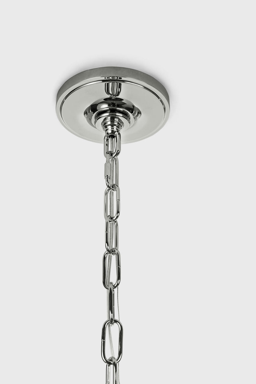 Nancy 18" Woven Hanging Shade | Polished Nickel | Natural Wicker Shade