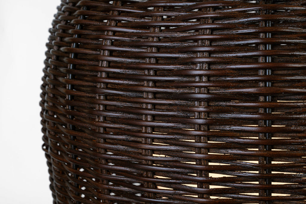 Nancy 18" Woven Hanging Shade | Polished Nickel | Natural Wicker Shade