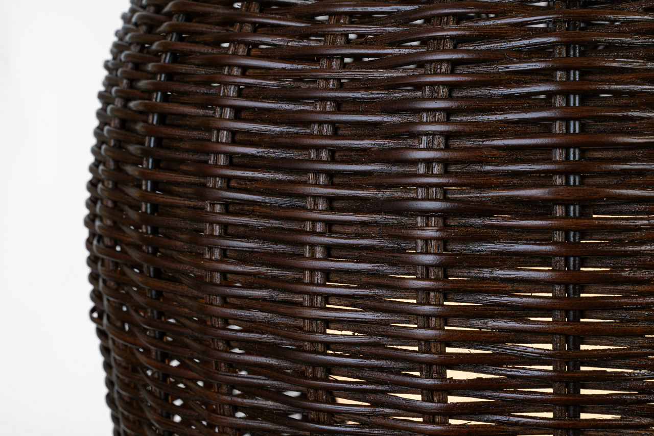 Nancy 18" Woven Hanging Shade | Polished Nickel | Natural Wicker Shade