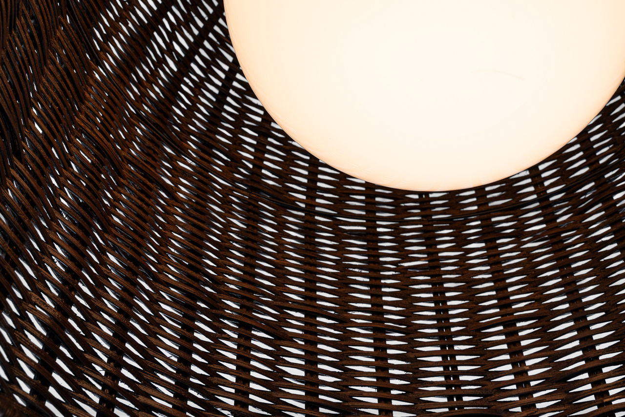 Nancy 18" Woven Hanging Shade | Polished Nickel | Natural Wicker Shade