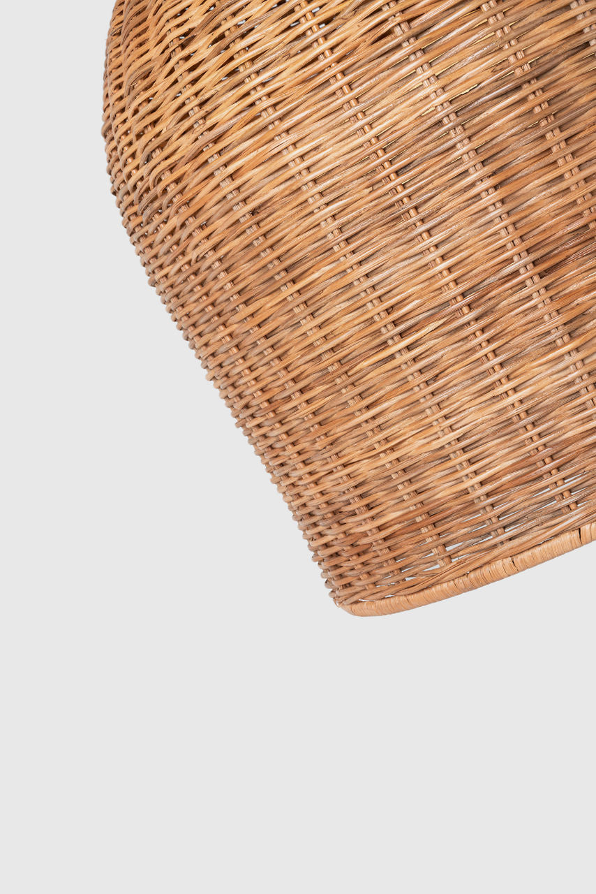 Nancy 18" Woven Hanging Shade | Soft Brass | Natural Wicker Shade