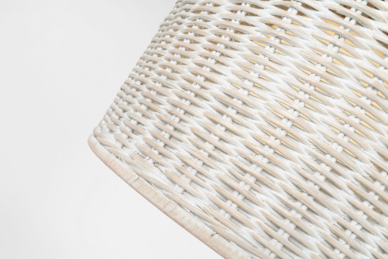 Nancy 18" Woven Hanging Shade | Soft Brass | White Wicker Shade