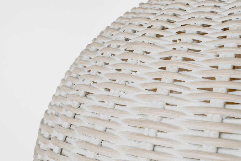 Nancy 18" Woven Hanging Shade | Soft Brass | White Wicker Shade