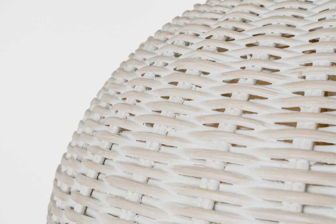 Nancy 18" Woven Hanging Shade | Soft Brass | White Wicker Shade