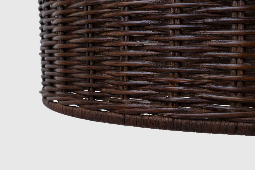 Nancy 25" Woven Hanging Shade | Polished Nickel | Espresso Wicker Shade