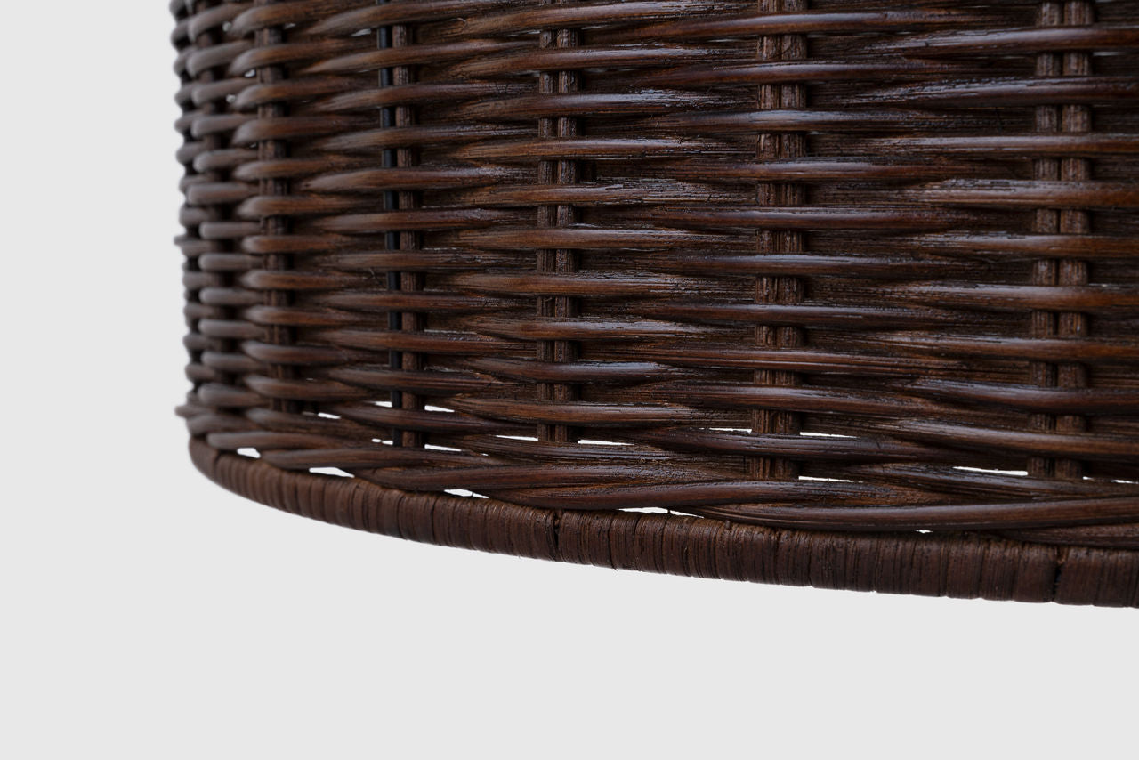 Nancy 25" Woven Hanging Shade | Polished Nickel | Espresso Wicker Shade