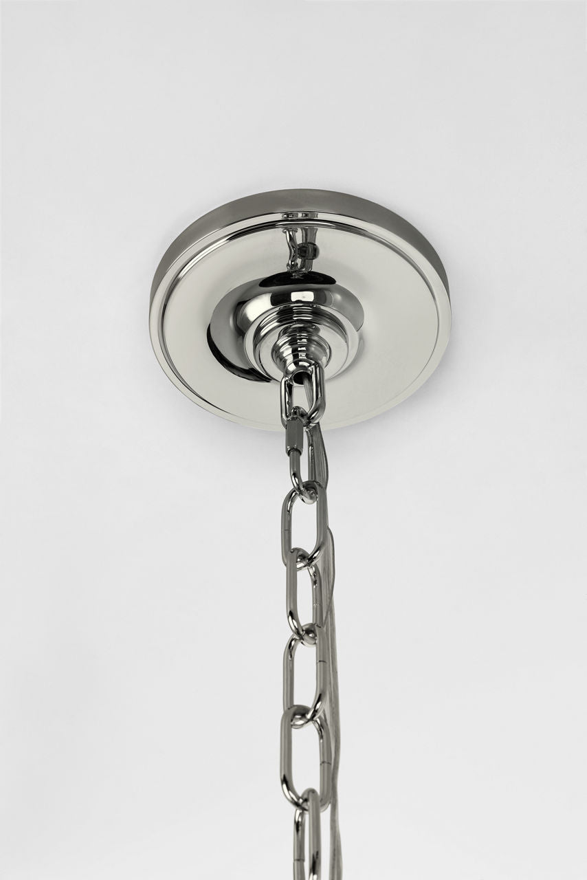 Nancy 25" Woven Hanging Shade | Polished Nickel | Espresso Wicker Shade