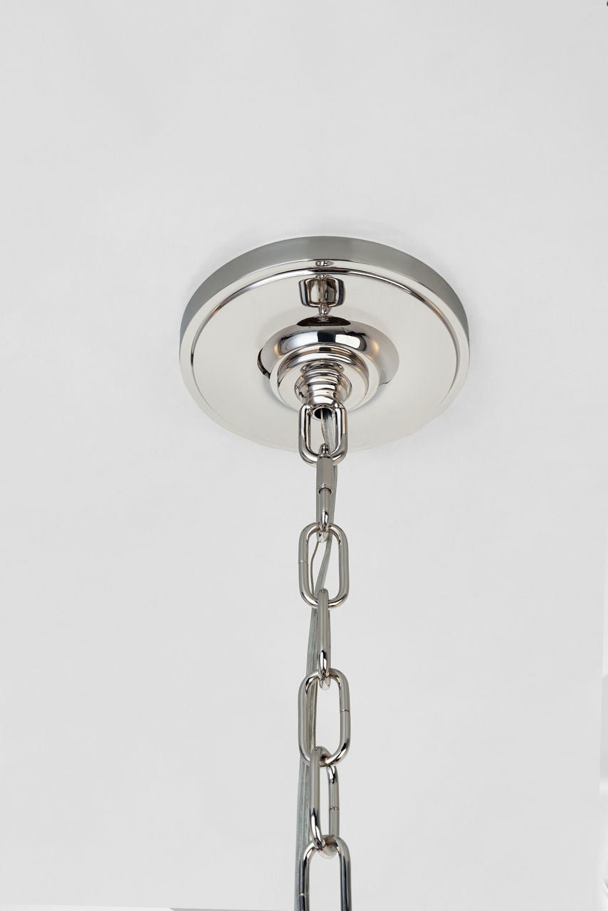 Nancy 25" Woven Hanging Shade | Polished Nickel | Natural Wicker Shade