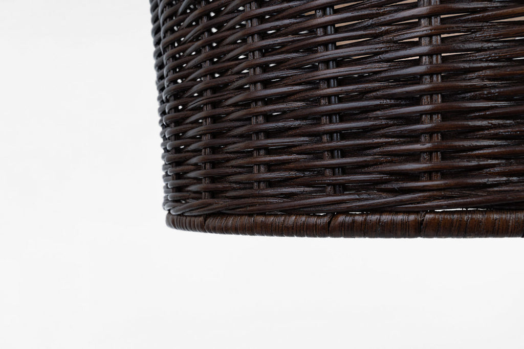 Nancy 25" Woven Hanging Shade | Polished Nickel | Natural Wicker Shade