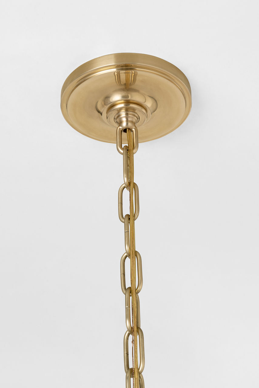 Nancy 25" Woven Hanging Shade | Soft Brass | White Wicker Shade