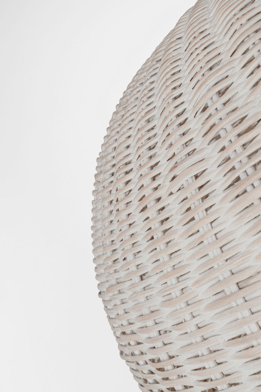Nancy 25" Woven Hanging Shade | Soft Brass | White Wicker Shade