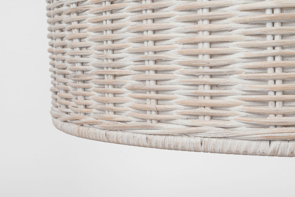 Nancy 25" Woven Hanging Shade | Soft Brass | White Wicker Shade
