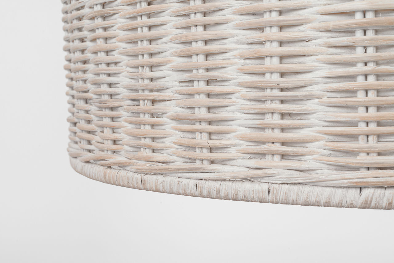 Nancy 25" Woven Hanging Shade | Soft Brass | White Wicker Shade