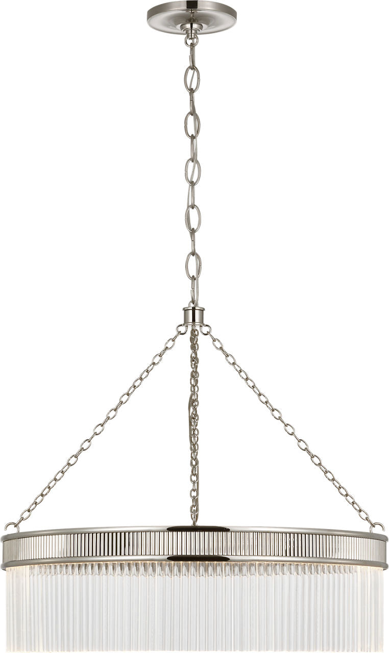 Menil 26" Chandelier | Polished Nickel | Crystal Rods