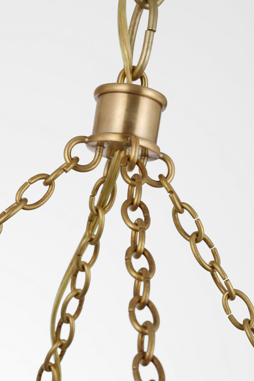 Menil 26" Chandelier | Soft Brass | Crystal Rods