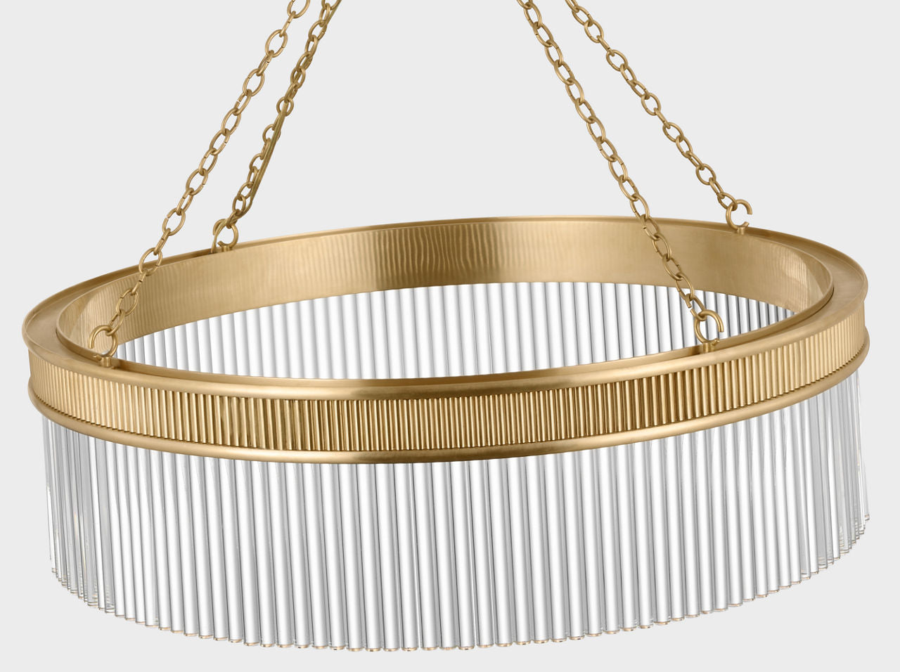 Menil 26" Chandelier | Soft Brass | Crystal Rods