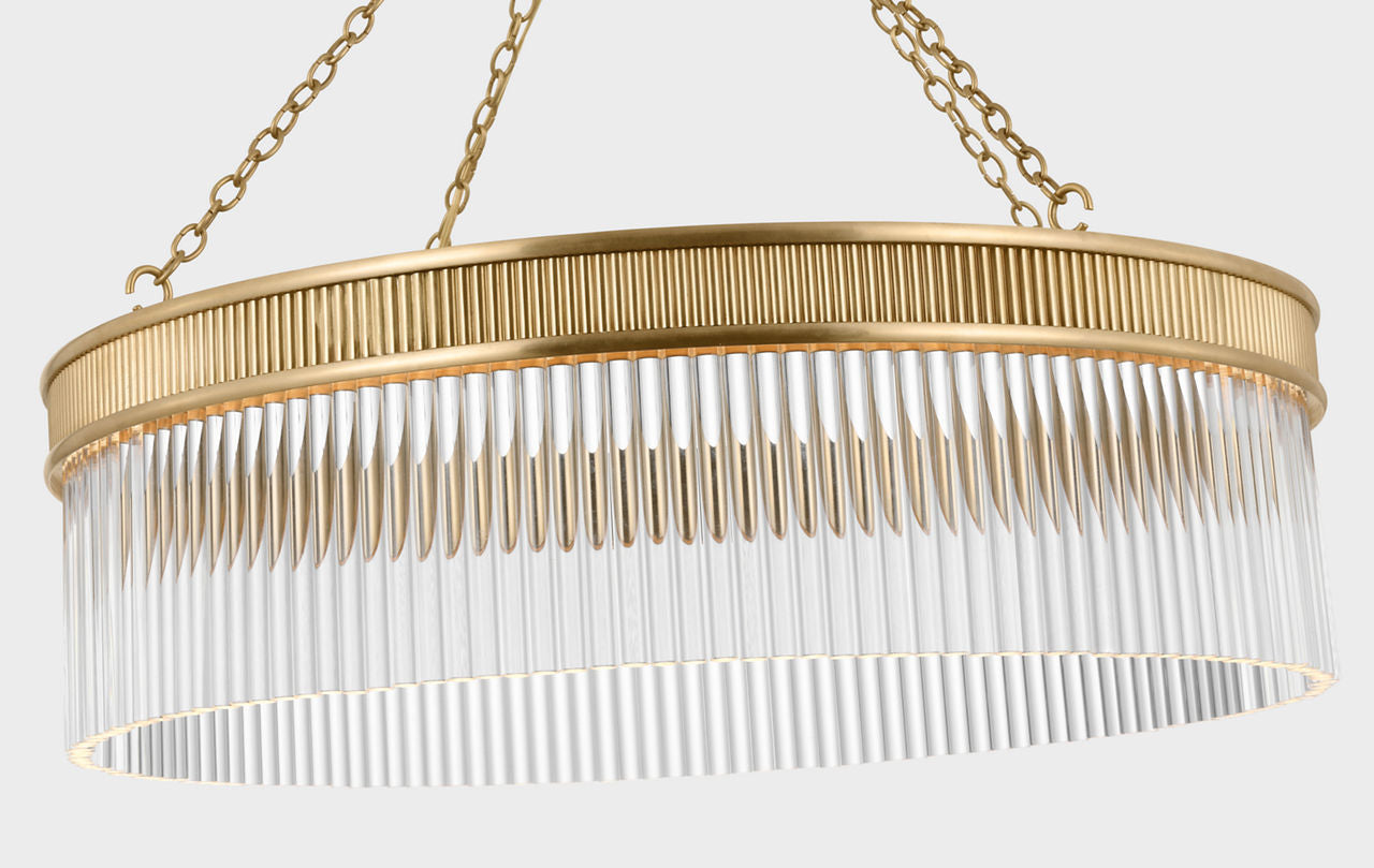 Menil 26" Chandelier | Soft Brass | Crystal Rods