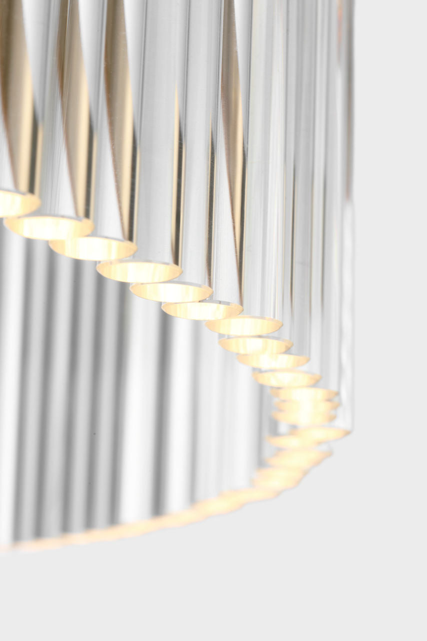 Menil 26" Chandelier | Soft Brass | Crystal Rods